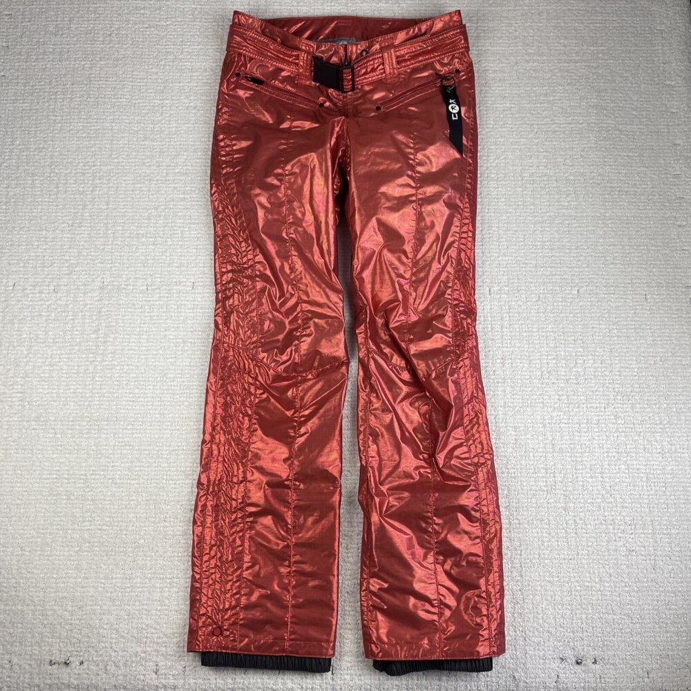 KRU  Waterproof  Ski Pants Orange Foil Women’s M Made in Italy